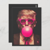 Grappig Cool Trump Bubble Gum Pink Briefkaart (Voorkant / Achterkant)