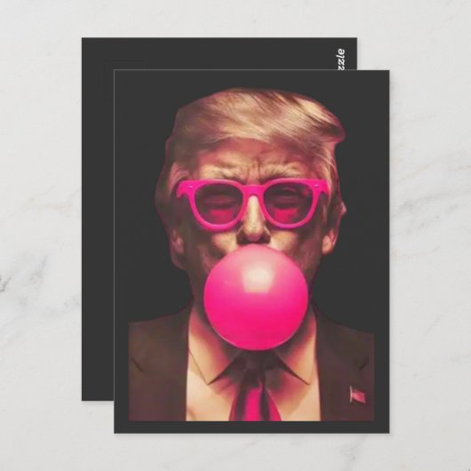 Grappig Cool Trump Bubble Gum Pink Briefkaart (Voorkant / Achterkant)
