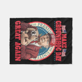 Grappig Cool Trump Groundhog Maak Groundhog Day Ge Fleece Deken (Voorkant (Horizontaal))