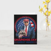 Grappig Cool Trump Groundhog Maak Groundhog Day Ge Kaart (Gele Bloem)