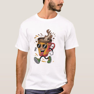 Grappig Cool Wandelen Koffiekop Grafische T-Shirt