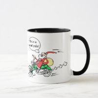 Grappig Cool Yule Santa Rijden Motorfiets Kerstmis