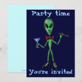 Grappig coole buitenaardse partijuitnodigingskaart kaart (Voorkant / Achterkant)