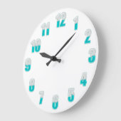 Grappig coole, half gevulde getallen blauwgroen grote klok (Hoek)