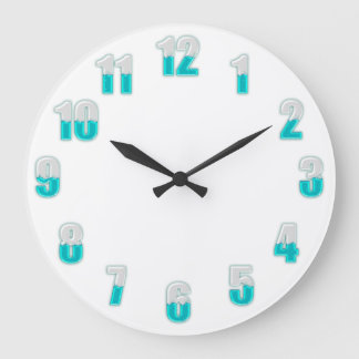 Grappig coole, half gevulde getallen blauwgroen grote klok