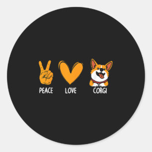 Grappig Corgi Design voor Mannen Vrouwen Kinder Pe Ronde Sticker