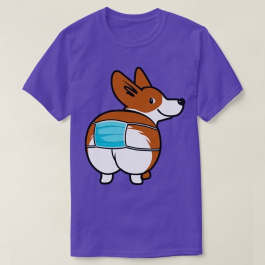 Grappig Corgi gezichtsmasker T-shirt (Design voorkant)