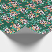 Grappig Corgi Kerstpatroon Cadeaupapier (Hoek)