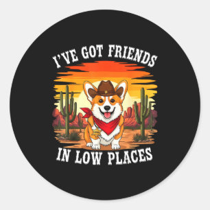 Grappig Corgi-ontwerp voor mannen vrouwen kinderen Ronde Sticker