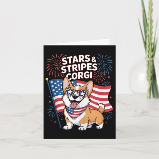 Grappig Corgi Team American Patriotic vierde juli Kaart (Voorkant)