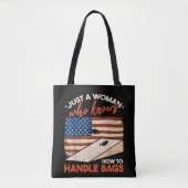 Grappig Cornhole Amerikaanse vlag Cornhole Tote Bag (Voorkant)