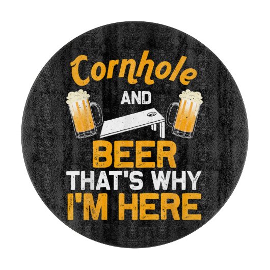 Grappig Cornhole Cadeau Voor Mannen Cornhole Spele Snijplank (Voorkant)