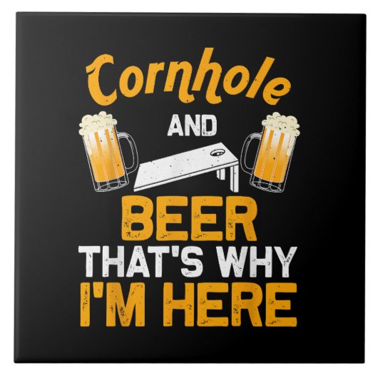 Grappig Cornhole Cadeau Voor Mannen Cornhole Spele Tegeltje (Voorkant)
