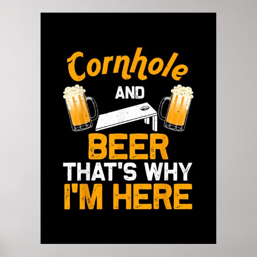 Grappig Cornhole Gift voor mannen Cornhole Player  Poster (Voorkant)