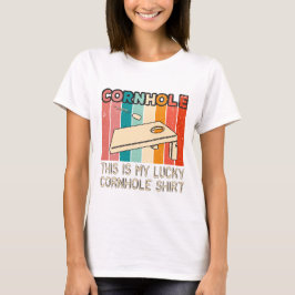 Grappig cornhole T-shirt voor dames