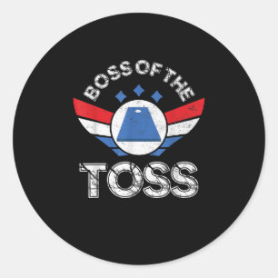 Grappig Cornhole Team Baas van de Toss Ronde Sticker