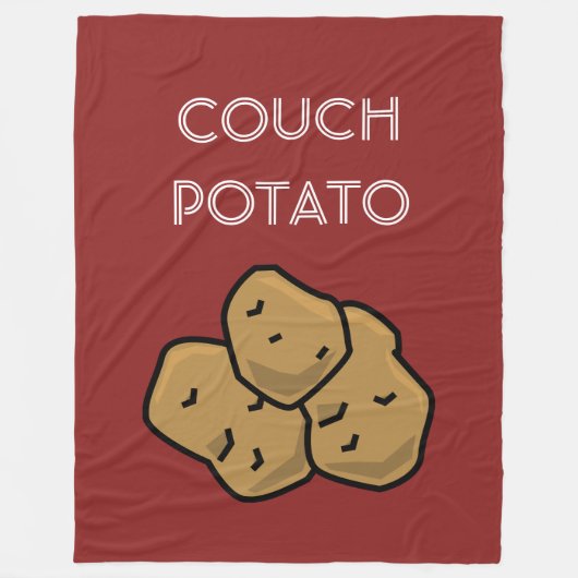 Grappig "Couch Potato" Binge kijken Introvert geze Fleece Deken (Voorkant)
