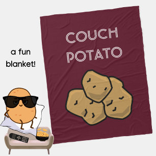 Grappig "Couch Potato" Binge kijken Introvert geze Fleece Deken
