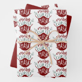 Grappig COVID-19 MERRY ChristMASK gezichtsmasker Inpakpapier Vel (In situ)