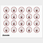 Grappig COVID-19 MERRY ChristMASK Retouradres Ronde Sticker (Vel)