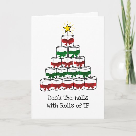 Grappig Covid Kerst Toiletpapier Kaart (Voorkant)