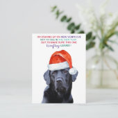 Grappig Covid Kerst Zwarte Labrador Santa Dog Feestdagenkaart (Staand voorkant)
