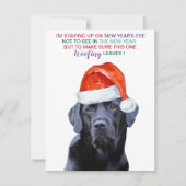 Grappig Covid Kerst Zwarte Labrador Santa Dog Feestdagenkaart (Voorkant)