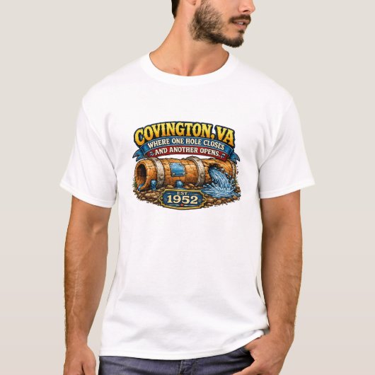 Grappig Covington Waterleiding T-shirt (Voorkant)