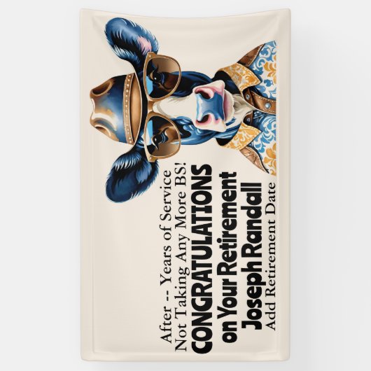 Grappig cowboy pensioenfeestje geen gezwets meer spandoek (Verticaal)