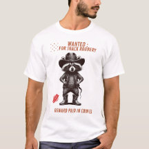 Grappig Cowboy Wasbeer T-Shirt – Gezocht Voor Snac