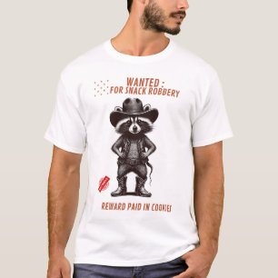 Grappig Cowboy Wasbeer T-Shirt – Gezocht Voor Snac