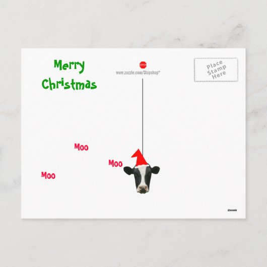 Grappig Cowy Christmas Santa Koe Briefkaart (Achterkant)