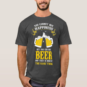 Grappig Craft-bier geluk met roze bril citaat T-shirt