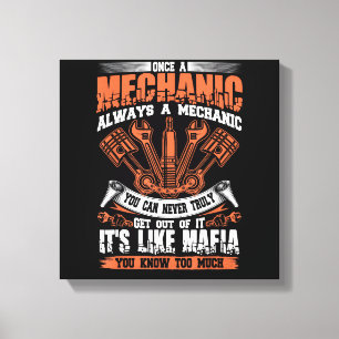 Grappig Craftsman T-shirt Eens Een Monteur Altijd Canvas Afdruk