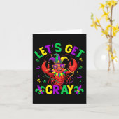Grappig Crawfish kostuum laat Cray Mardi Gr Kaart (Gele Bloem)