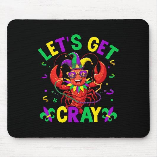 Grappig Crawfish kostuum laat Cray Mardi Gr Muismat (Voorkant)