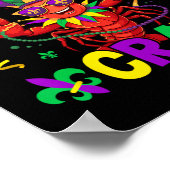 Grappig Crawfish kostuum laat Cray Mardi Gr Poster (Hoek)