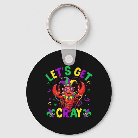 Grappig Crawfish kostuum laat Cray Mardi Gr Sleutelhanger (Voorkant)