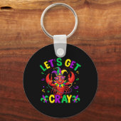 Grappig Crawfish kostuum laat Cray Mardi Gr Sleutelhanger (Voorkant)
