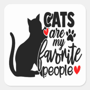 Grappig Crazy Cat Lady Kat Mam Kitten Papa Vierkante Sticker