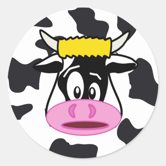 Grappig Crazy Dairy Koe Boerderij Sticker (Voorkant)