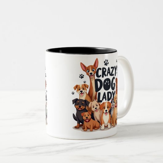 Grappig Crazy Dog Mok Koffie Liefhebbers Gift Cut  (Voorkant rechts)
