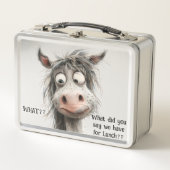 Grappig Crazy Hair Wide Eyed Horse Lunch Box (Voorkant)
