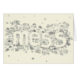 Grappig Creative Family Mess Text Line Drawing Art