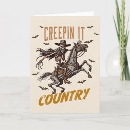 Grappig  Creepin It Country Halloween Feestdagen Kaart
