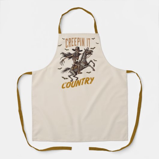 Grappig  Creepin It Country Halloween Schort (Voorkant)