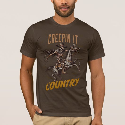 Grappig  Creepin It Country Halloween T-shirt (Voorkant)