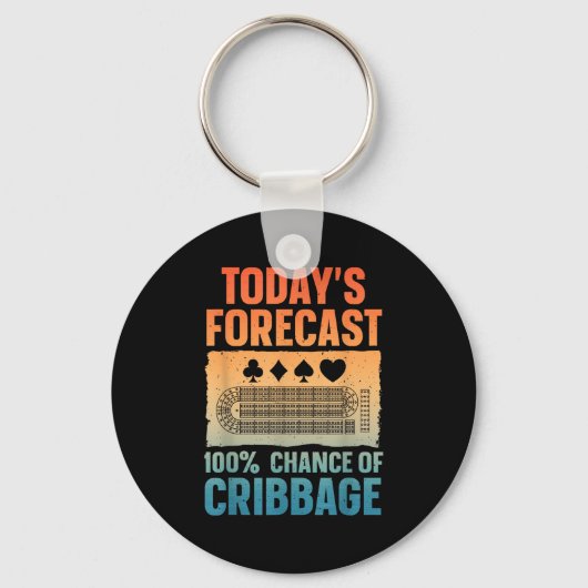 Grappig Cribbage Design voor Mannen Vrouwen Kinder Sleutelhanger (Voorkant)