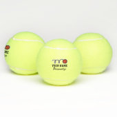 Grappig cricket cartoon sport logo aangepaste naam tennisballen (Multi)