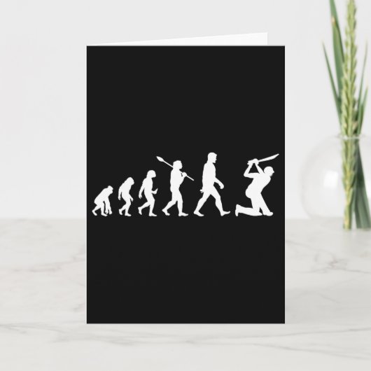 Grappig Cricket Evolution T-shirt voor cricketspel Kaart (Voorkant)